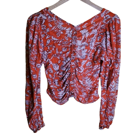 Free People Orange Floral Blouse - Picture 3 of 10